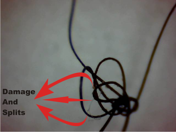 Complex knot with 3 strands of hair Complex knot with 3 strands of hair